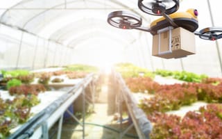 Agricultural drone at work
