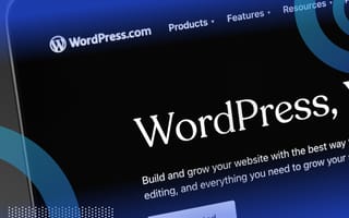 A laptop showing the WordPress logo