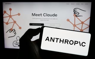 Anthropic's logo is shown on a smartphone screen.
