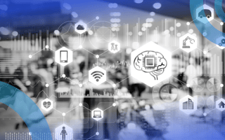 AI integration over a physical shopping space with overlay