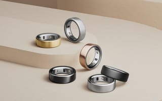A pile of metallic rings on a platform is shown.