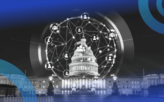 The U.S. Capitol with a digital overlay