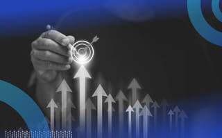 A hand uses a glowing pen to highlight one of the bars on a bar graph