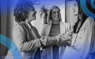 Person networking and shaking hands with contact