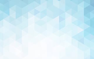 Abstract geometric background with overlapping semi-transparent blue and white triangles. The pattern creates a light, airy, and calm atmosphere.