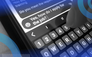A smartphone showing a fake job ad