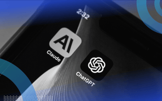 A smartphone screen with the Claude AI and ChatGPT icons