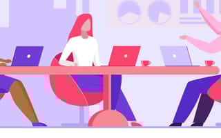 A team working together and using data
