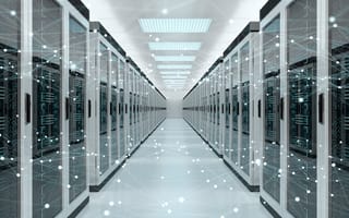A conceptual rendering of a server room