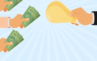 A stock illustration of venture capital, money for an idea