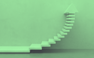 Levels that form an arrow pointing upwards.