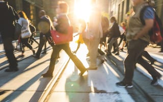People on a busy street