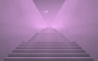 A flight of stairs leads up