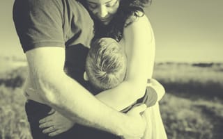 A family hugs