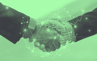 A handshake with a digital overlay