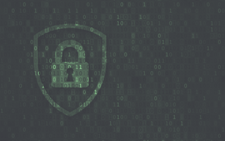 A binary code image with a lock and shield
