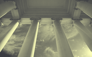Greek columns in front of a government building