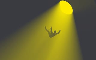man falling through a hole