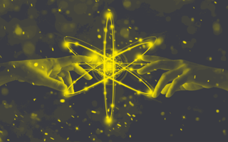 A stylized data version of a Bohr-model atom