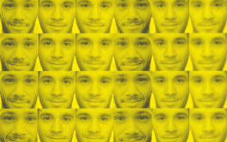 A range of AI-generated faces