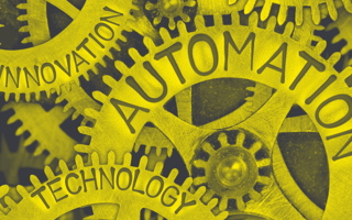 A set of interlocking gears representing process improvement