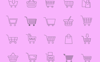 Different types of shopping baskets.
