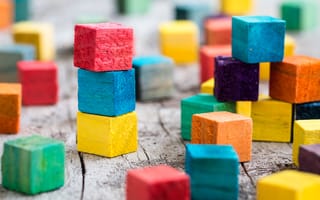 brightly colored building blocks