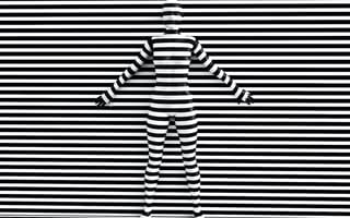 A person blending into the background like undetectable steganography.