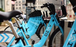Divvy bike rack, eye-tracking glasses bike sharing