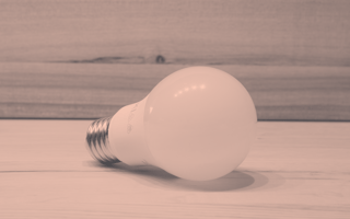 A lightbulb that is not lit up.