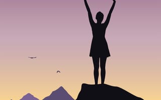 woman on mountain