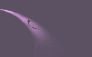 Person walking on a path.