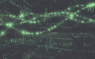 mathematical equations in a green space