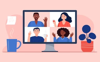 Remote Sales Team Video Call Illustration