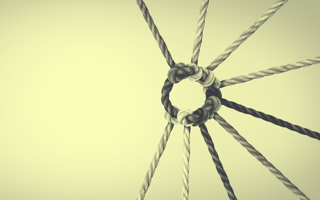 Rope tied together to form a circle.