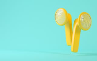 yellow earphones