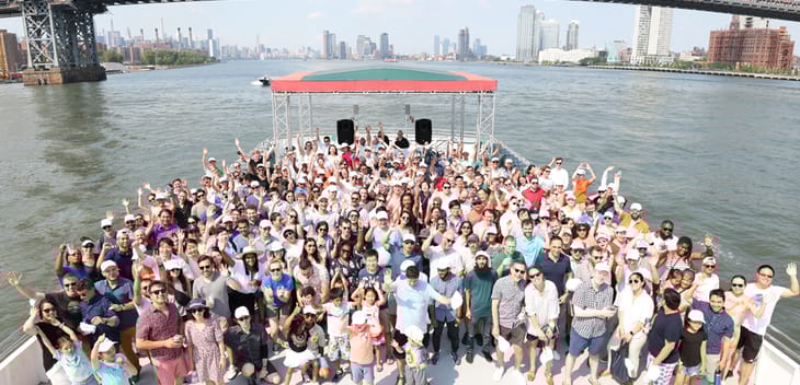 company photo near the water in nyc