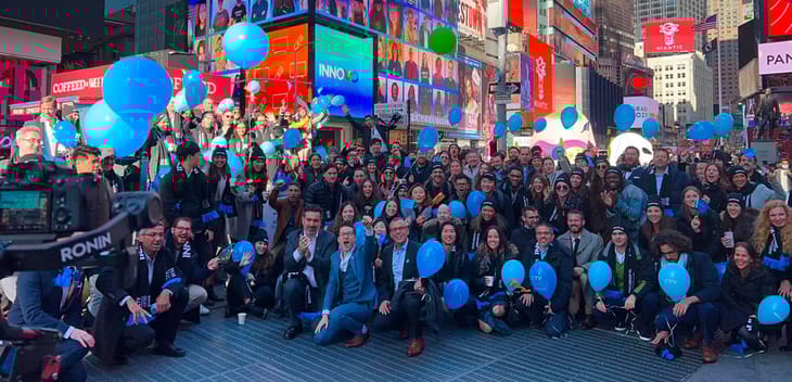 Innovid team photo in Times Square