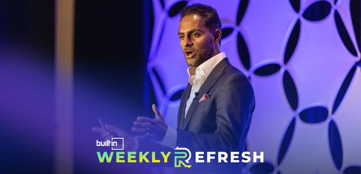 Autonomize AI CEO Ganesh Padmanabhan speaks at an event.