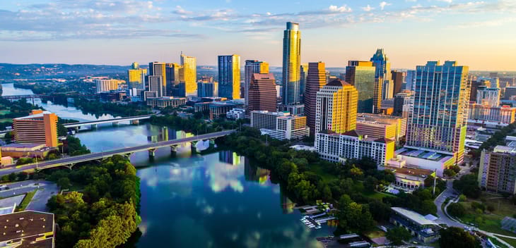 The Austin skyline is pictured.