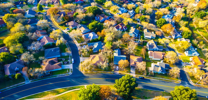aerial photo of austin neighborhood