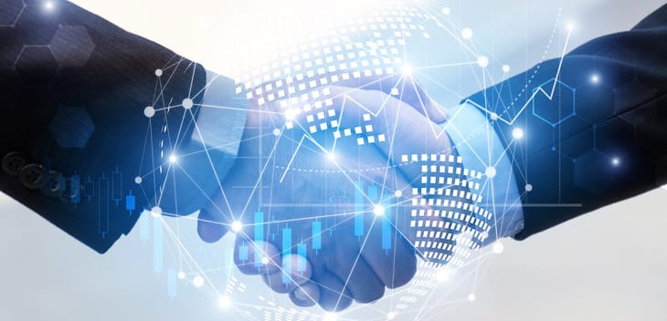 An image depicting a technology partnership is pictured.