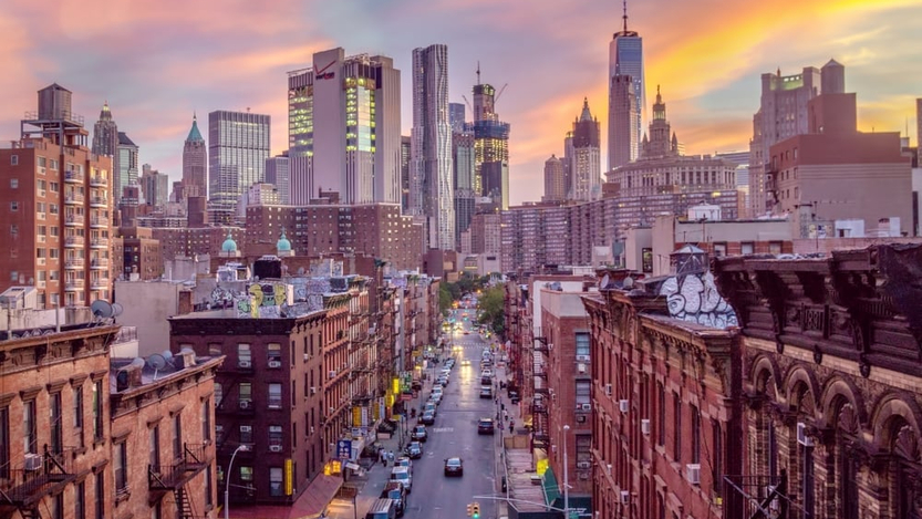 Skyscrapers in New York City.