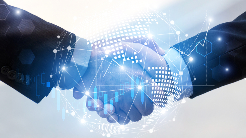 An image depicting a technology partnership is pictured.