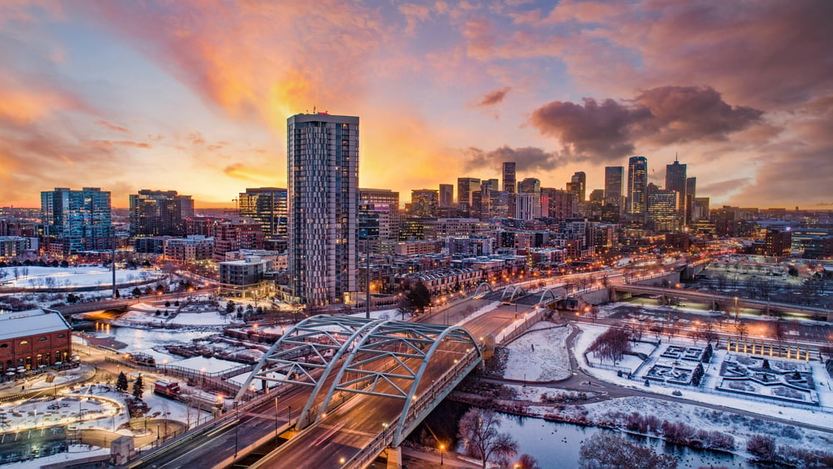 downtown denver in the winter