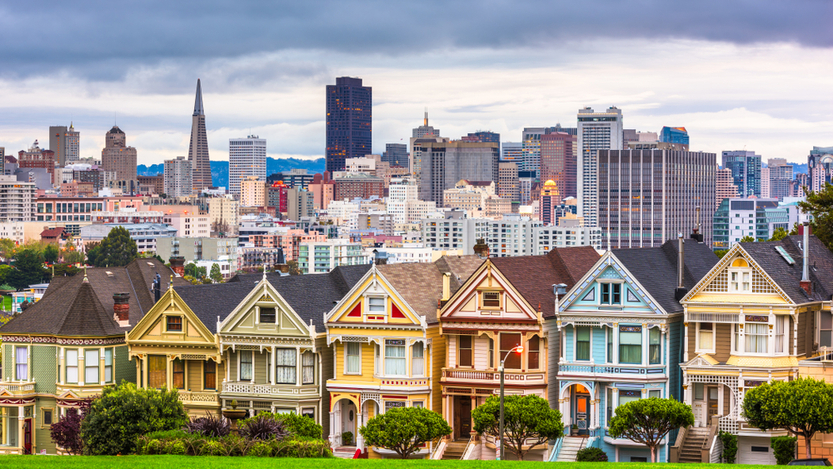 view of san francisco and alamo square