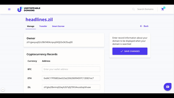 Adding crypto addresses