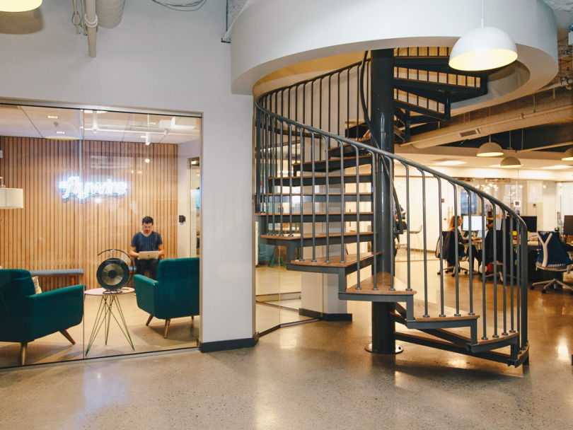 Staircase inside Flywire's office