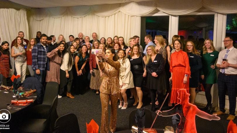 endpoint Clinical employees gathered at an event. 