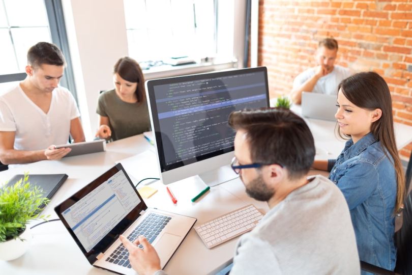 Development team working